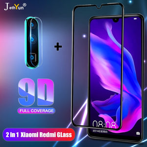 2 in 1 Full Cover 9D Tempered Glass For Xiaomi A3 Lite cc9 pro Redmi 7 8 7A 8A  Note 7 8 pro 8T Protective Screen Protector Film - Tecnmol